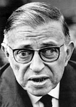 ... Paul Sartre, Haupt der atheistischen Existentialisten in Frankreich, ...